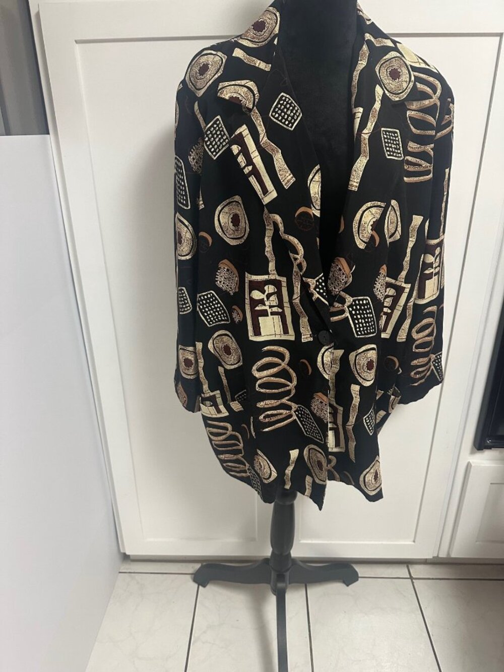 Vintage Richard Kristall Women's Abstract Multicolor Blazer 20 W Workwear